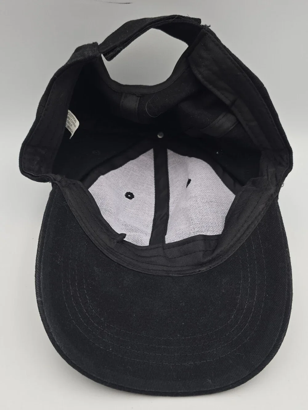 Women's Black Cotton Rhinestone Butterfly Adjustable Baseball Hat